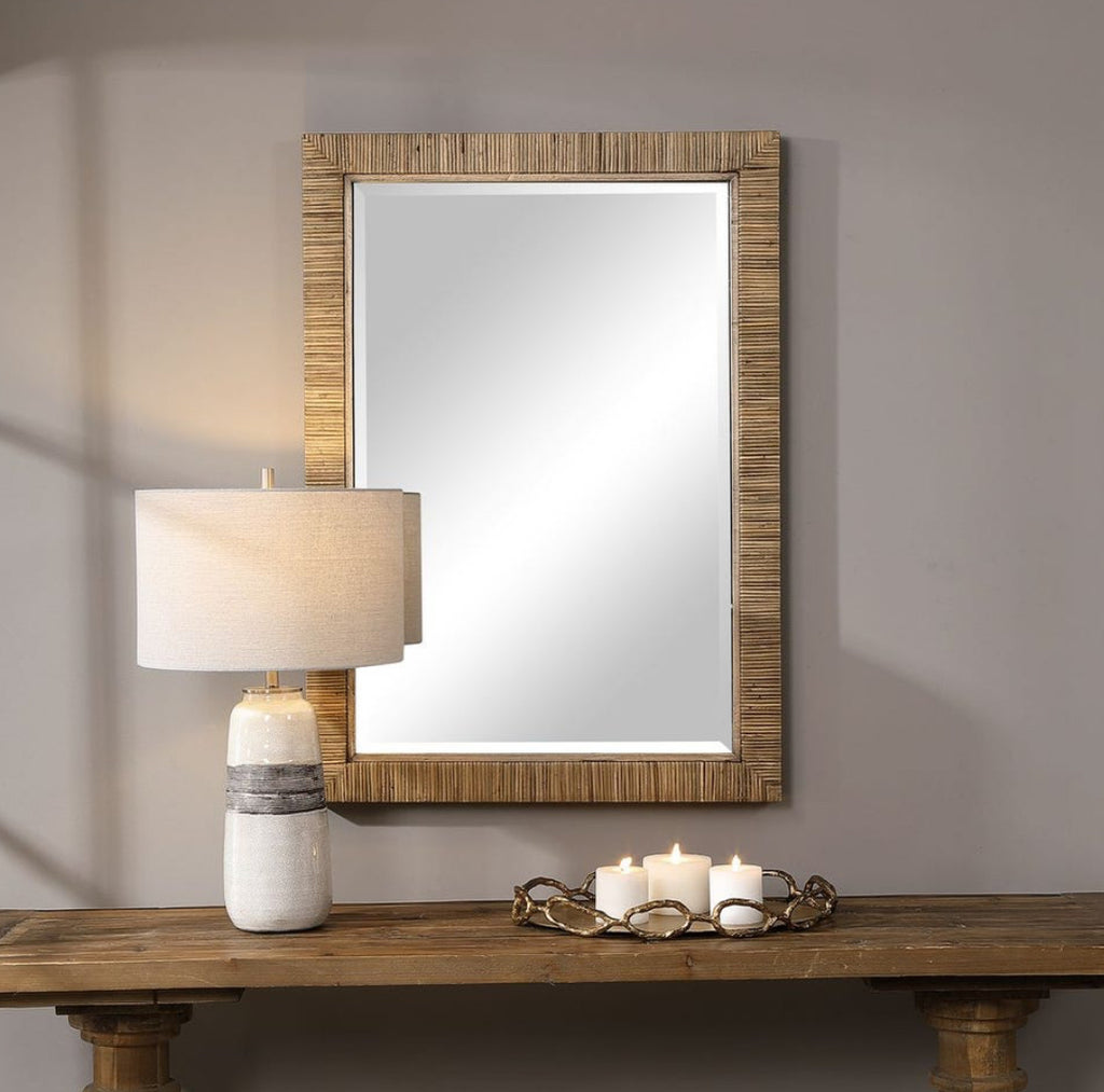 Natural Rattan Rectangular Mirror