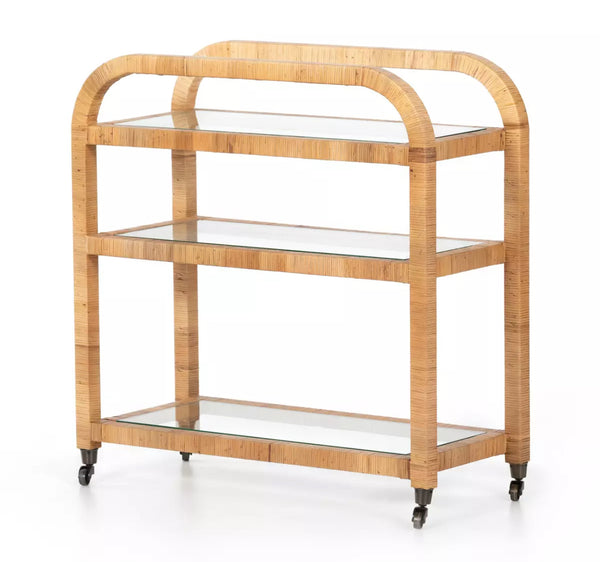 Rattan Bar Cart Modern