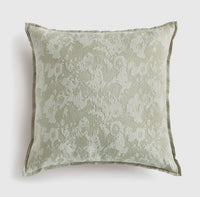 Green Outdoor Pillow 24x24 | Jacquard Square Patio Accent