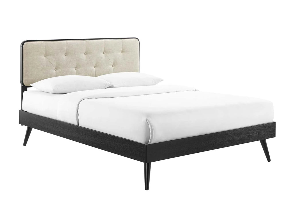 Wood Platform Bed with Splayed Legs | Natural Modern Design