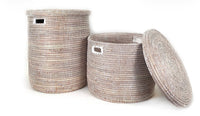 Wolof Woven Flat lid Basket