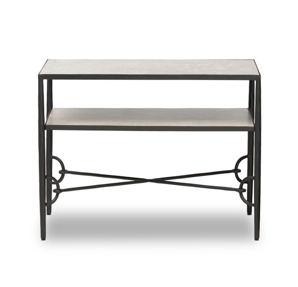 Gunmetal Iron Marble Nightstand
