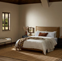 Tan Leather Bed