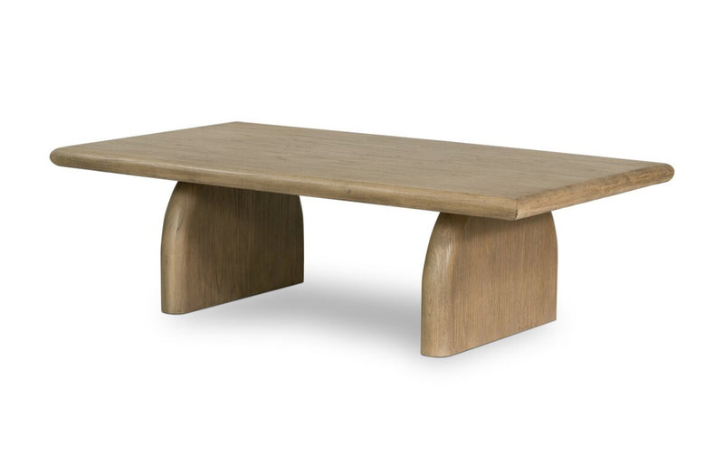 Mindi Wood Coffee Table | Minimalist Arched Base Design