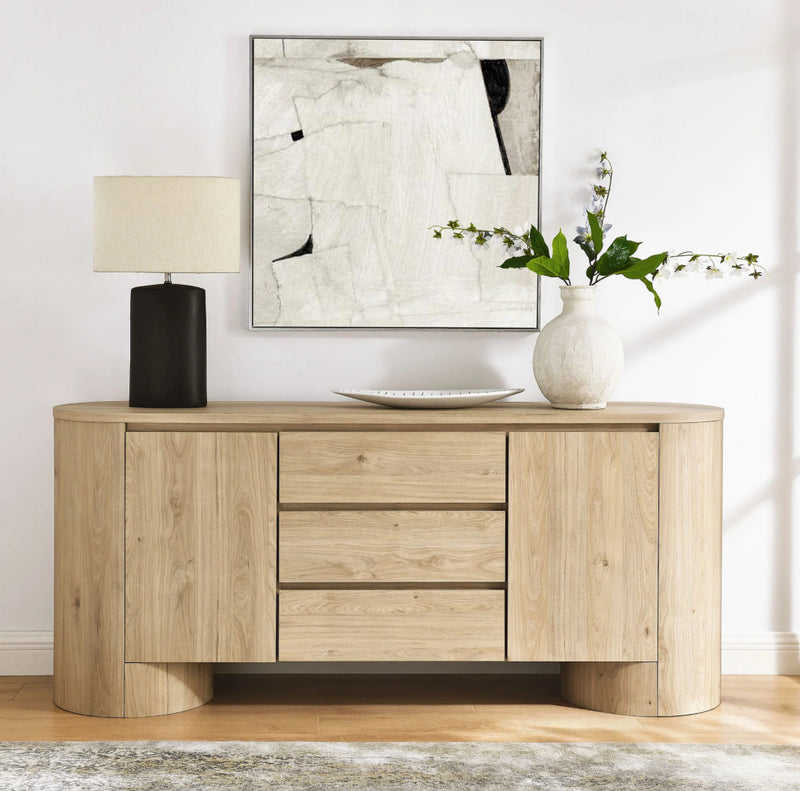 Natural Rounded Sideboard Cabinet