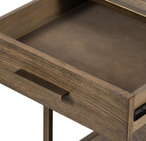 Hazel Oak Side Table | Modern Nightstand with Storage