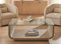 Curve Burl Oak Coffee Table