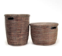 Wolof Woven Flat lid Basket