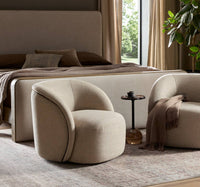 Low Profile Swivel Chair | Neutral Performance Fabric