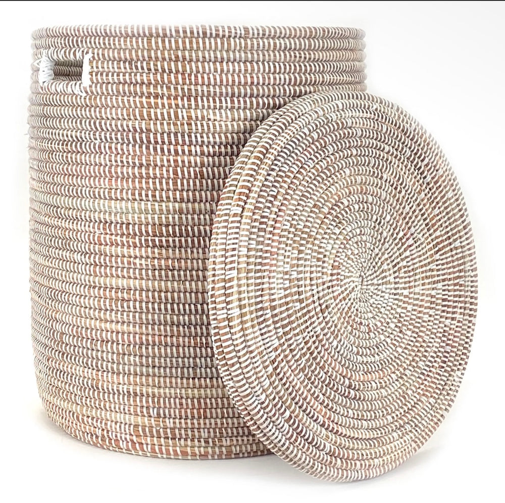 Wolof Woven Flat lid Basket