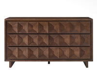 Geometric 6 Drawer Birch Wood Dresser