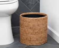 Rattan Round Wastebasket
