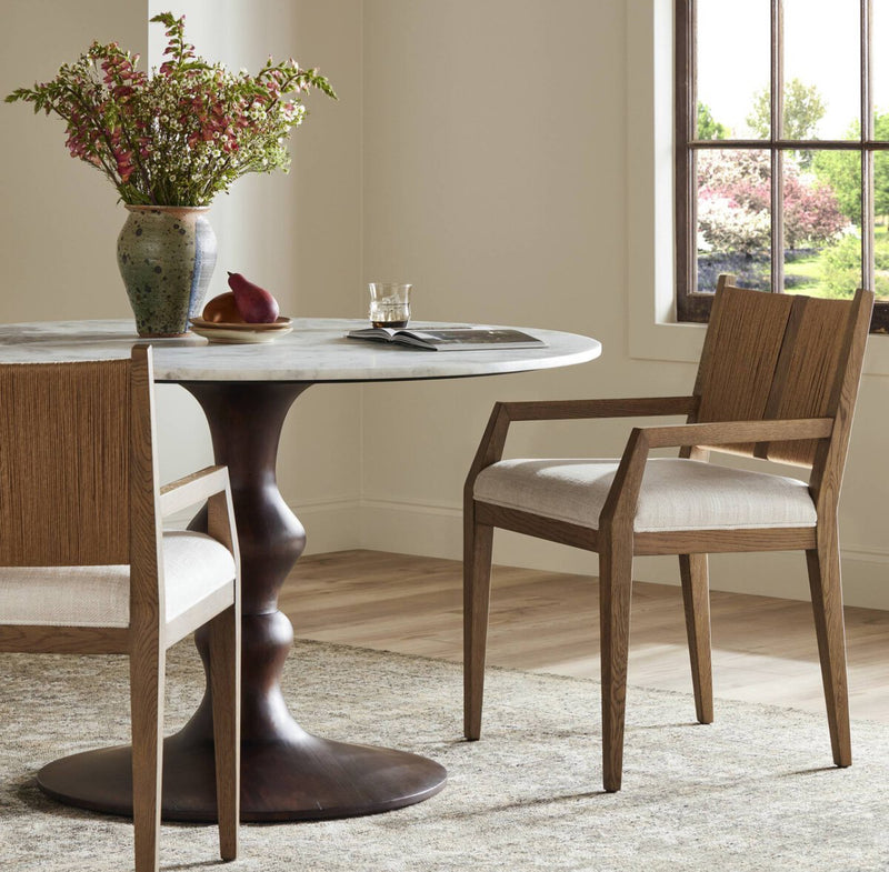 Aged Oak Paper cord Dining Chair