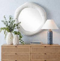 Organic Round White Mirror