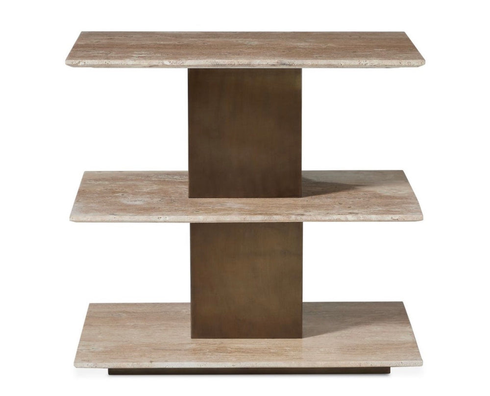 Travertine Side Table