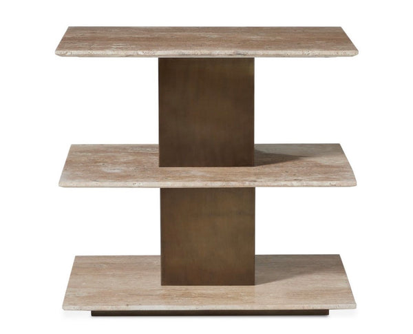 Travertine Side Table