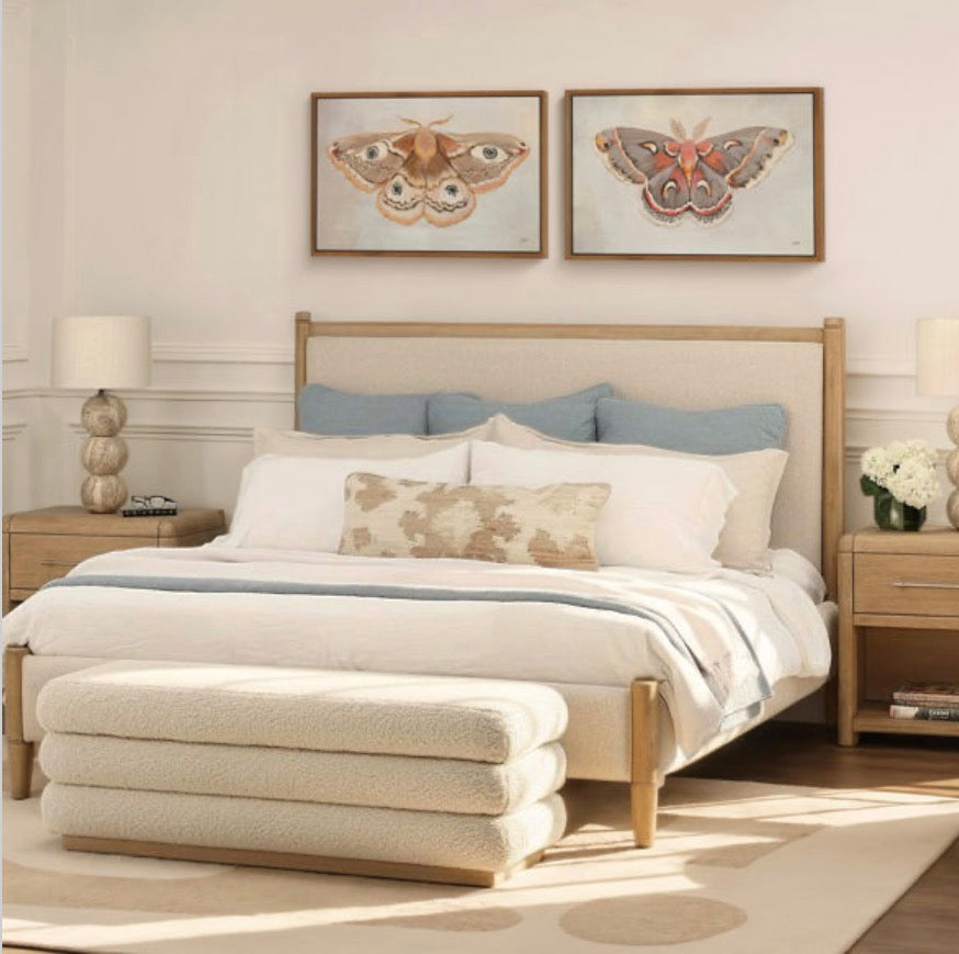 Fabric Wood Bed