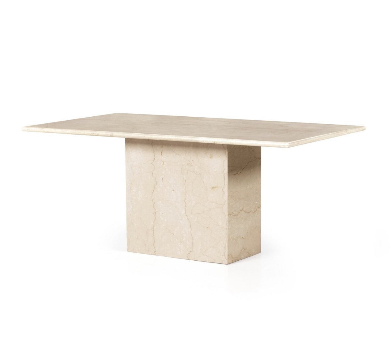 Solid Cream Marble Dining Table
