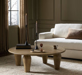 Reclaimed Oak Round Coffee Table | Organic Modern Style