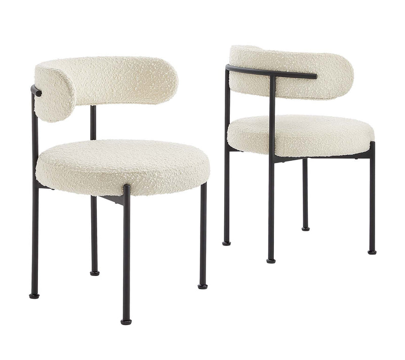 Boucle Fabric Dining Chair