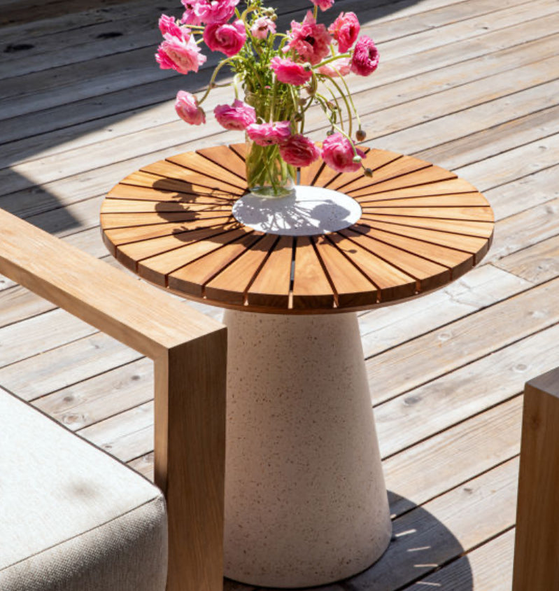 Teak Wood and Concrete Terrazzo