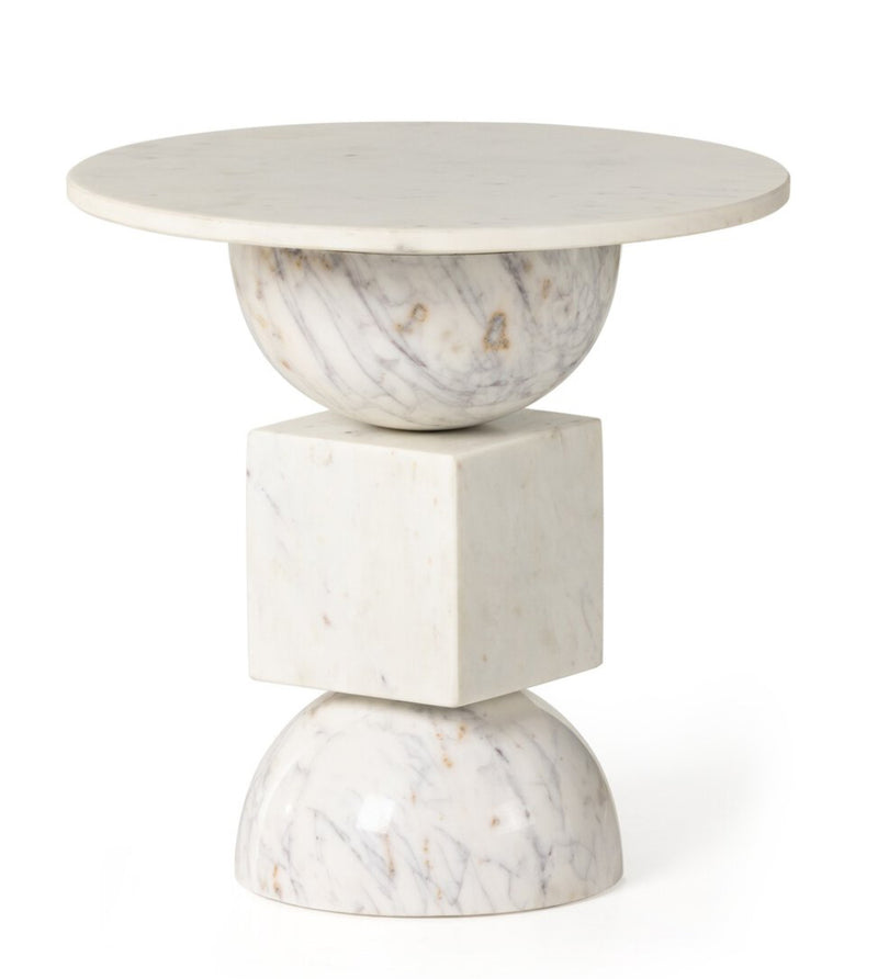 White Marble Side Table