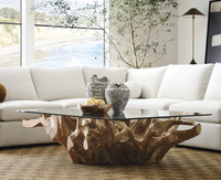 Mesa de centro rectangular con raíz central 