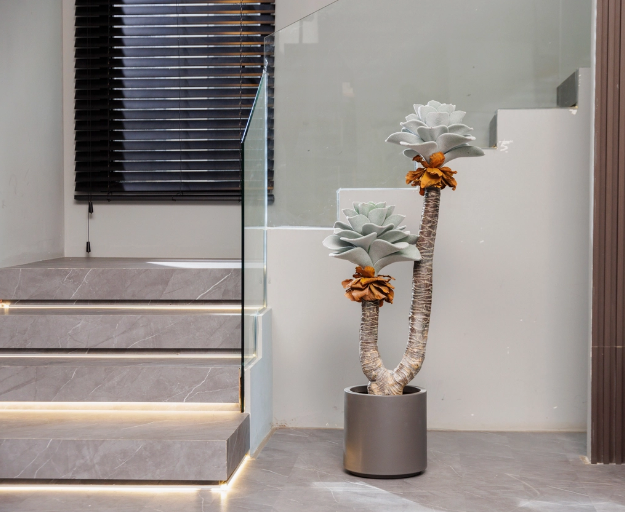 48” Faux Agave Plant in Gray Planter – Bold & Modern