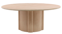 Mesa de comedor redonda de madera de pino natural