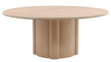 Natural Round Pine Wood Dining Table