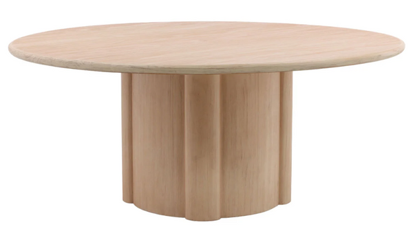 Natural Round Pine Wood Dining Table