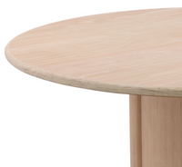 Mesa de comedor redonda de madera de pino natural
