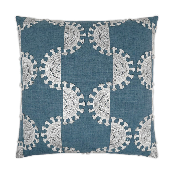 White Forms and Blue Decorative Pillow