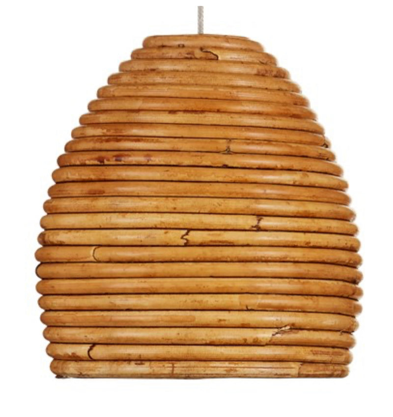 Beehive Rattan 7 multi drop pendant