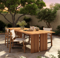 Mesa de comedor de teca de 113” con certificación FSC 