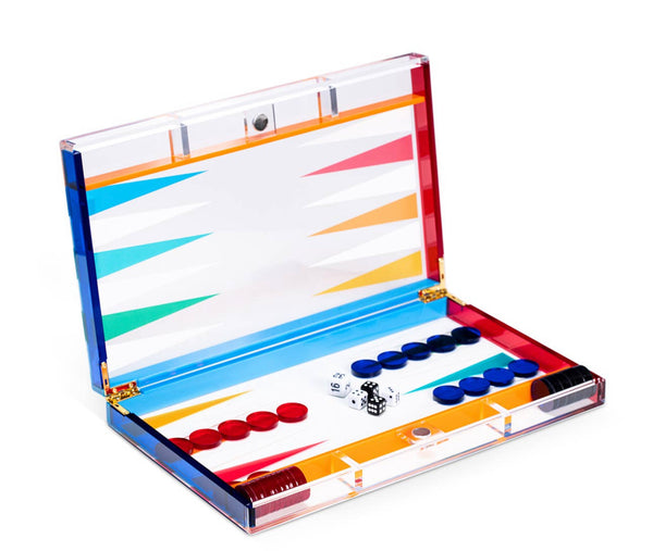 Juego de backgammon acrílico multiusos