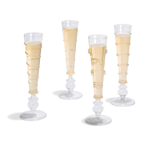 Champagne flute set of 4