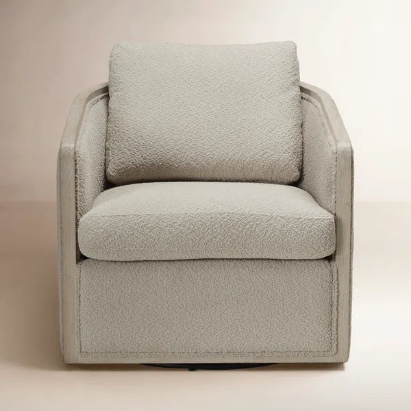 Swivel Barrel Chair Oat Boucle