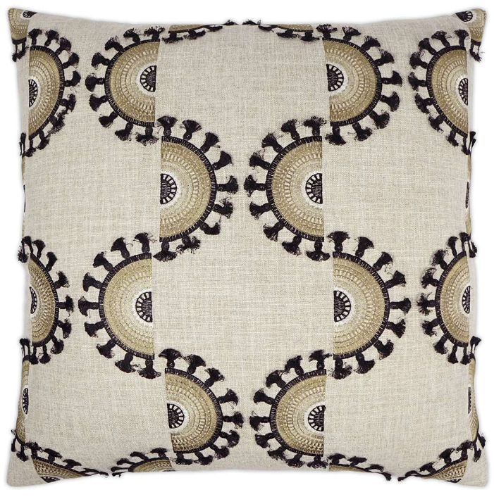 Black and White Decorative Pillow 24” | Feather Down Insert
