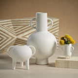 Aarhus White Stoneware Vase by Zodax