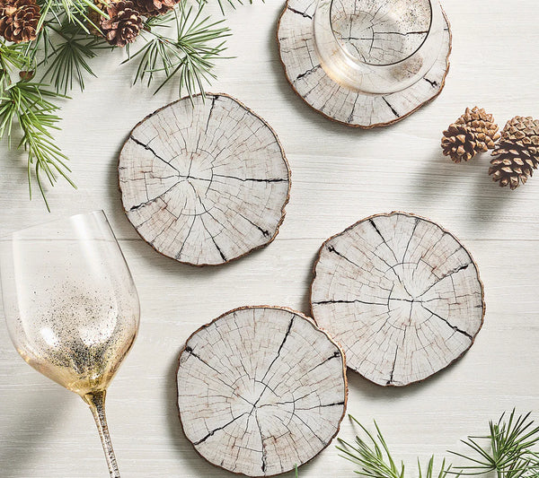Birch Coasters in Ivory & Natural by Kim Seybert