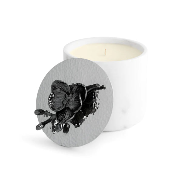 Black Orchid Marble Candle by Michael Aram