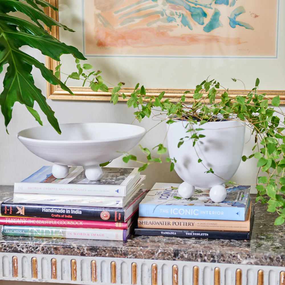 Catalina Footed Plate (Matte White) by Abigails