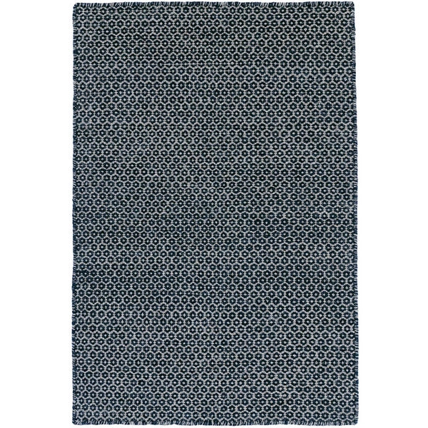 Honeycomb Woven Wool (Indigo/Grey) Rug by Annie Selke