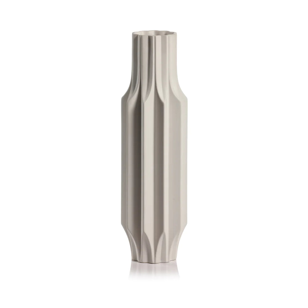 Izu Tall Ceramic Vase (White) by Zodax