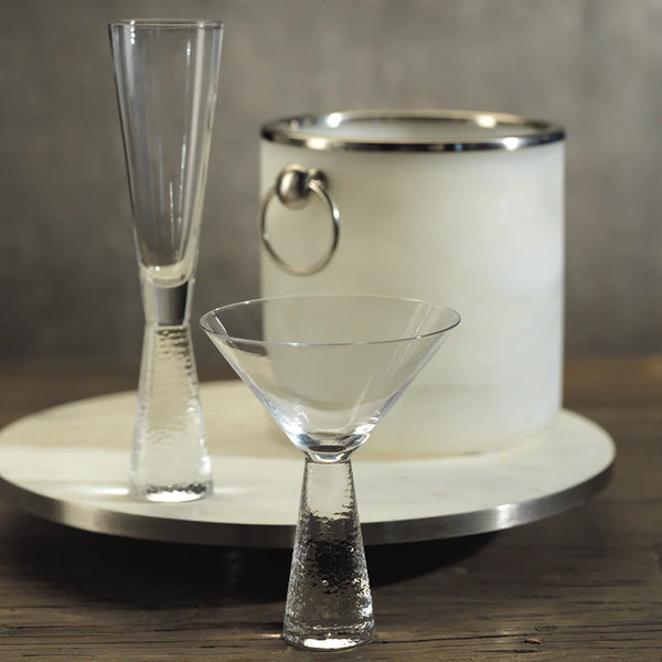 Livogno Martini Glass on Hammered Stem by Zodax