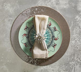 Metafoil Placemat in Taupe & Silver by Kim Seybert