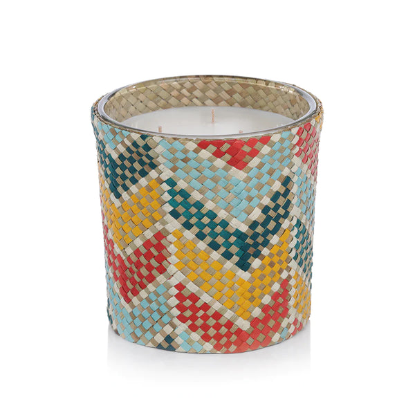 Mia Fragranced Candle (Large Zigzag Rainbow) by Zodax