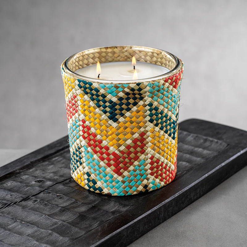 Mia Fragranced Candle (Large Zigzag Rainbow) by Zodax