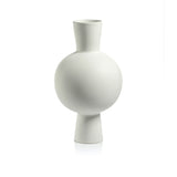 Oslo White Stoneware Vase by Zodax